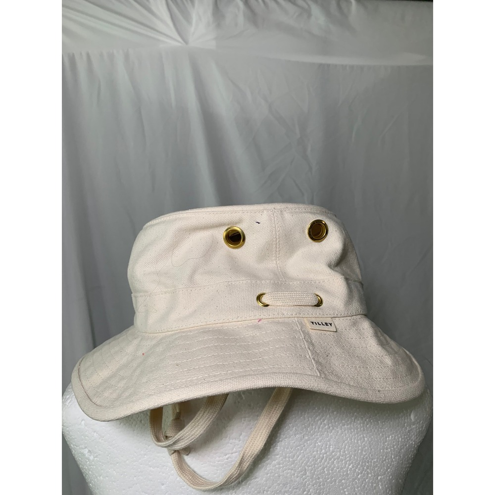 Tilley Heritage T3 Cotton Duck Hat Cream Canvas Made in Canada Size 7 1/4 M#874